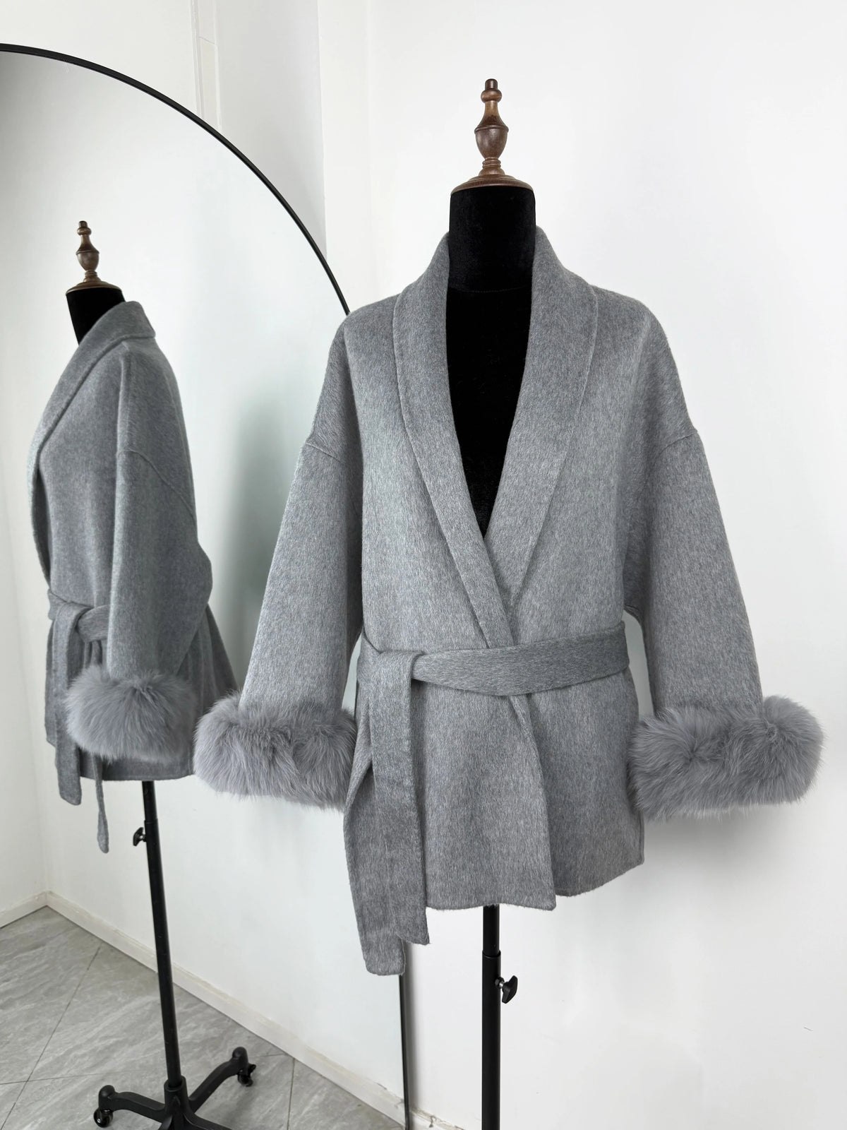 The Crystal Palace Faux Fur-Trim Wool Coat