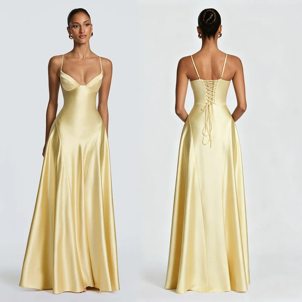 The Kensal Green Satin Corset Maxi Dress