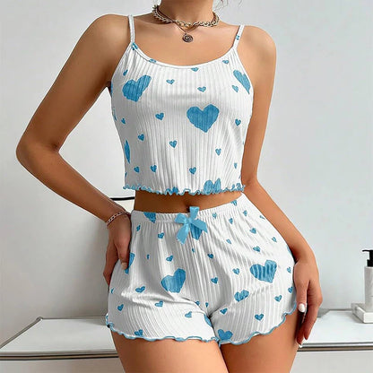 The Kensal Rise Love-Print Cami Pajama Set