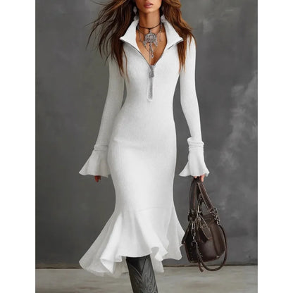 The Barbican Turtleneck Knit Midi Dress