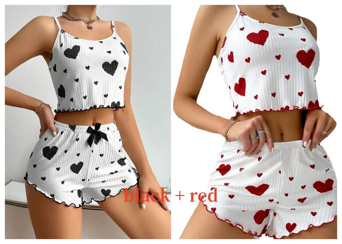The Kensal Rise Love-Print Cami Pajama Set