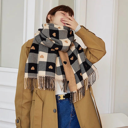 The Rayners Lane Heart-Shaped Plaid Scarf