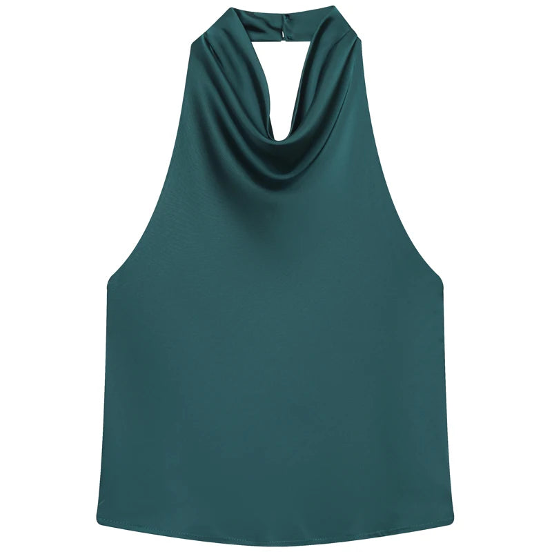 The Brondesbury Satin Corset Halter Top
