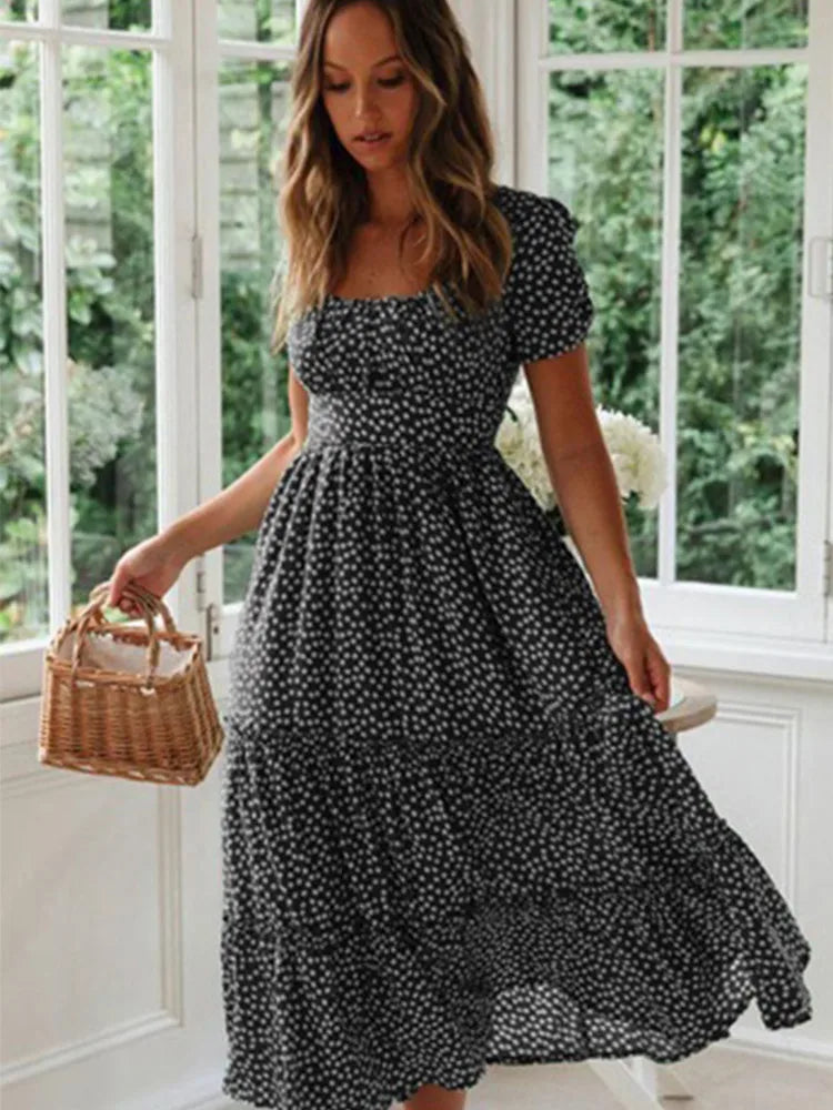 The Highgate Puff-Sleeve Floral Maxi Dress