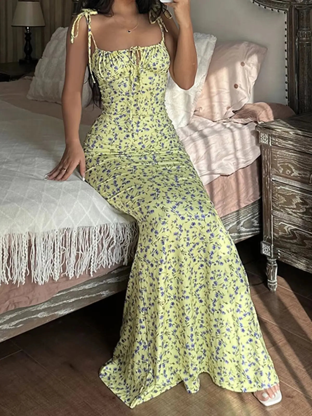 The Richmond Floral Tie-Front Midi Dress