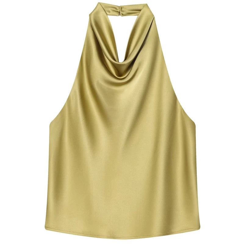 The Brondesbury Satin Corset Halter Top