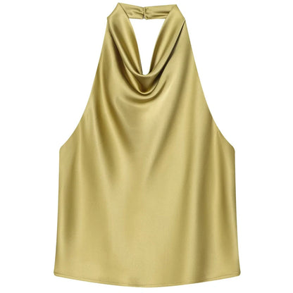 The Brondesbury Satin Corset Halter Top