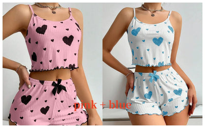 The Kensal Rise Love-Print Cami Pajama Set