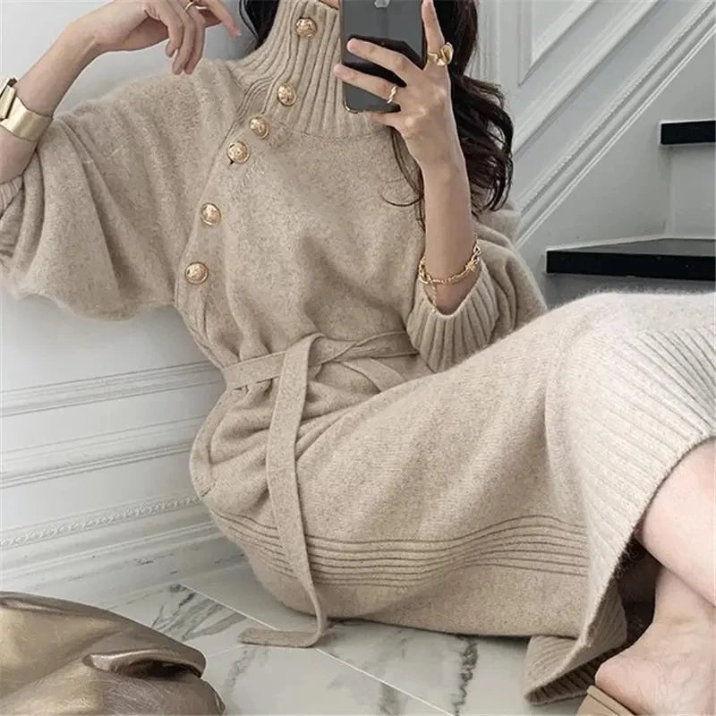 The Woodside Park Button-Front Knit Dress