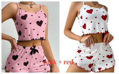 The Kensal Rise Love-Print Cami Pajama Set