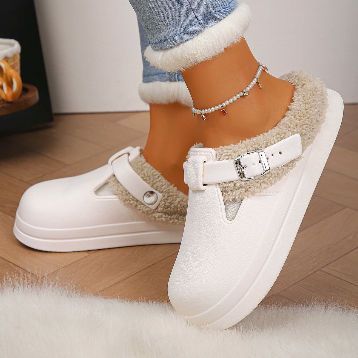 The Hayes Faux-Fur Mule Slippers