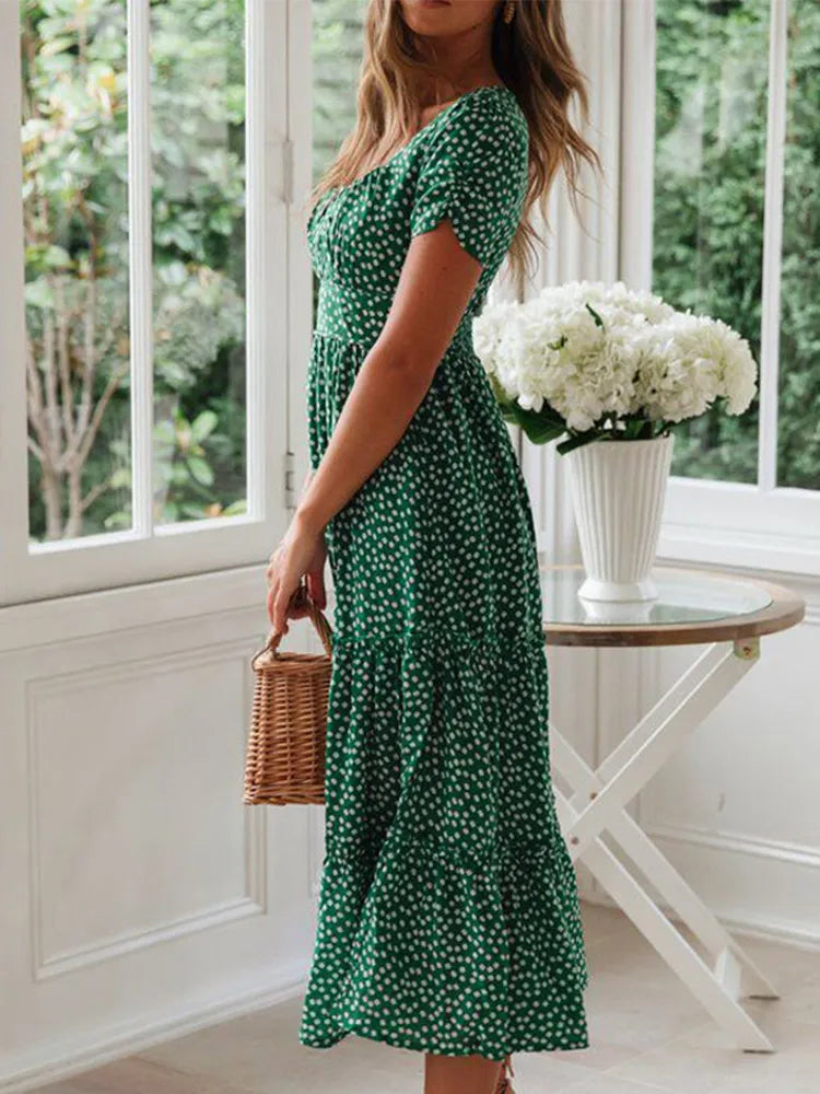 The Highgate Puff-Sleeve Floral Maxi Dress