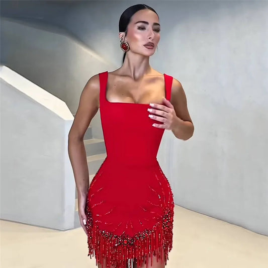 The Belgrave Beaded Bandage Dress