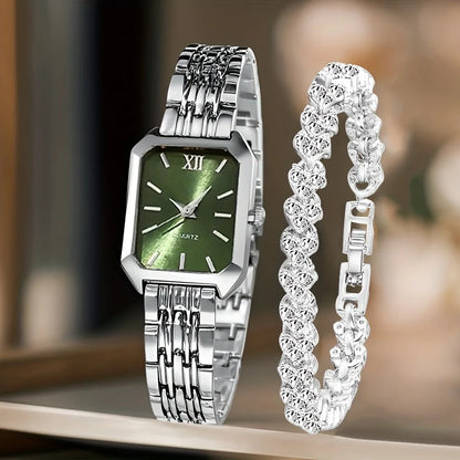 The Woodford Rectangle Dial Watch & Bracelet Set