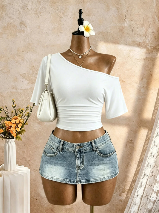 The Hounslow One-Shoulder Ruched Top