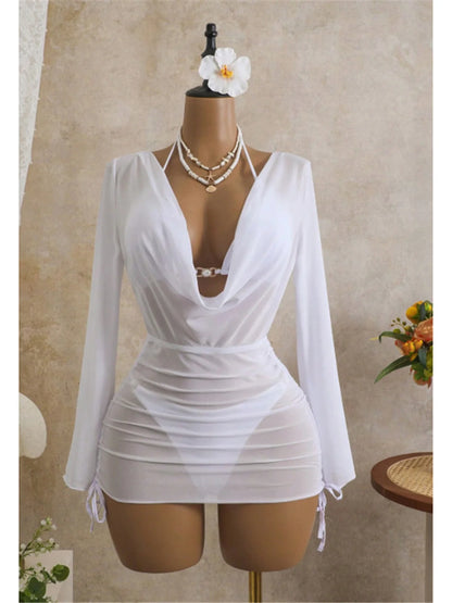 The Beckenham Three-Piece Bikini & Cover-Up Set
