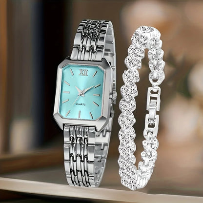 The Woodford Rectangle Dial Watch & Bracelet Set