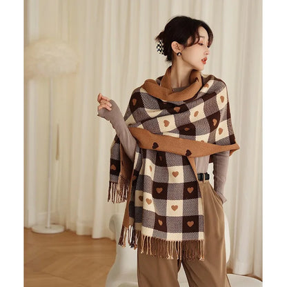The Rayners Lane Heart-Shaped Plaid Scarf