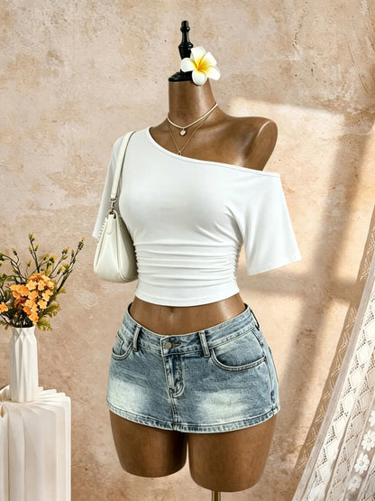 The Hounslow One-Shoulder Ruched Top
