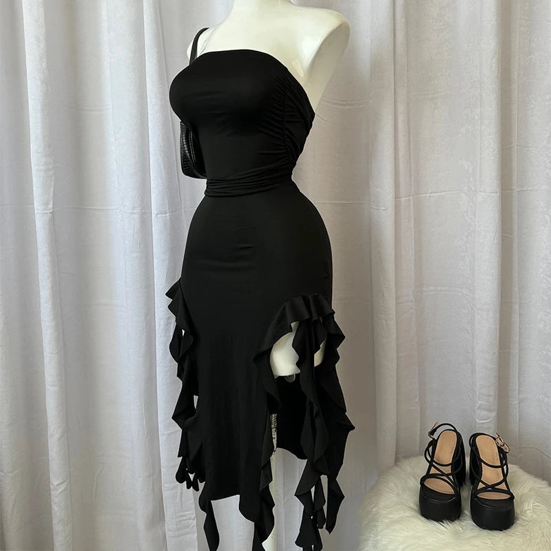 The Soho Strapless Slit Dress