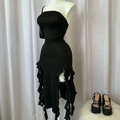 The Soho Strapless Slit Dress