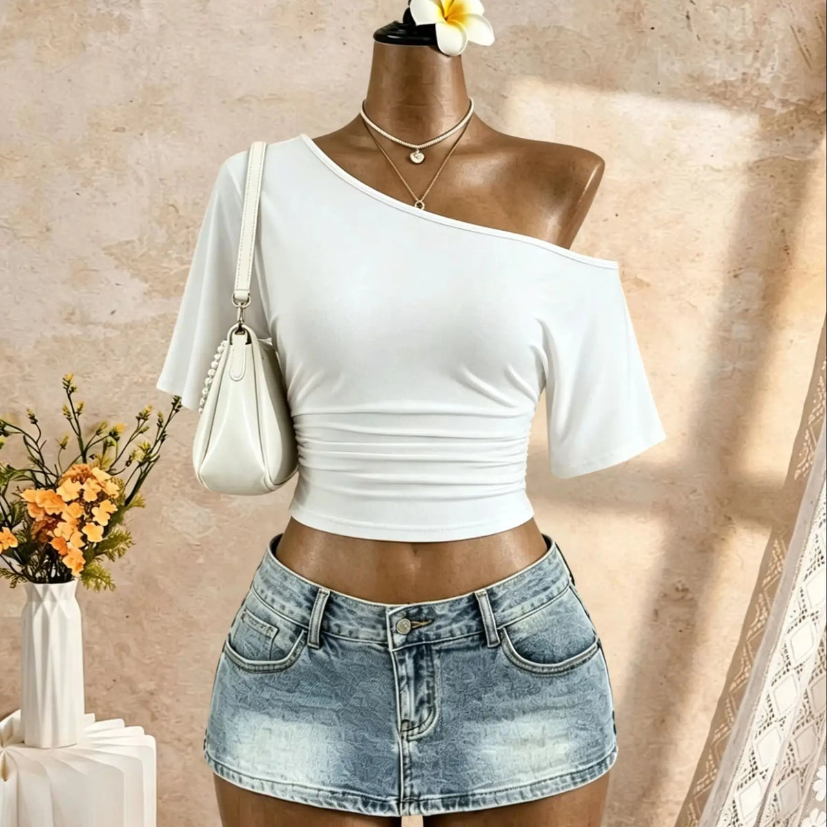 The Hounslow One-Shoulder Ruched Top