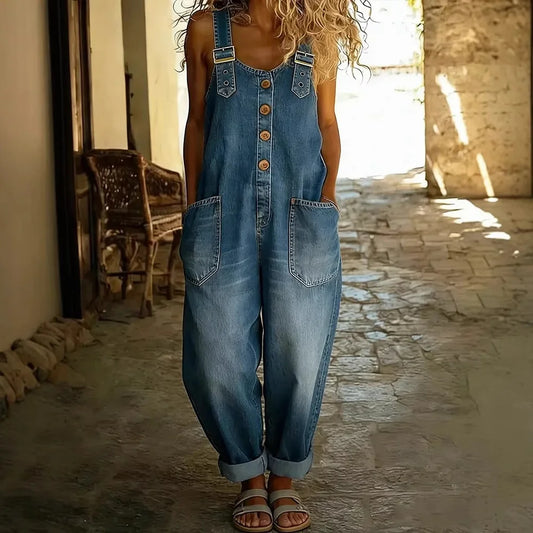 The Rotherhithe Denim Buckle Jumpsuit