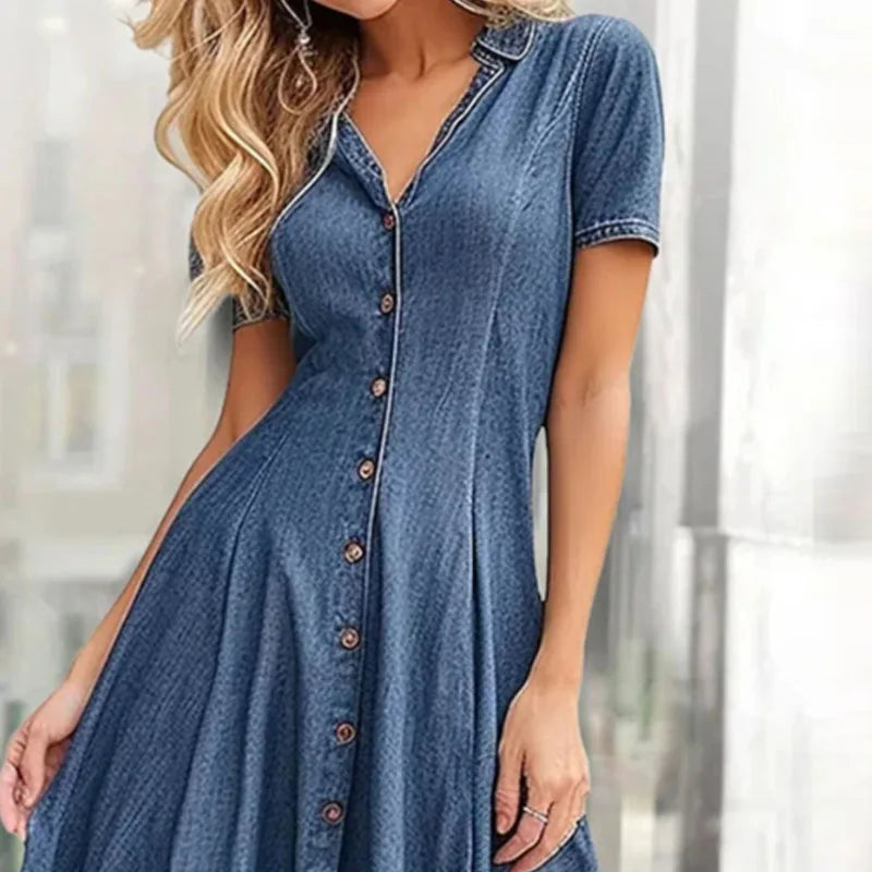 The Downham Denim Collar Dress