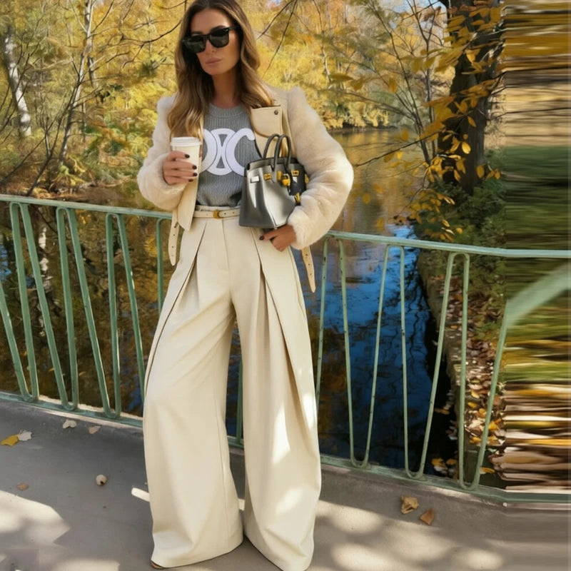 The Clapton Pleated Wide-Leg Trousers