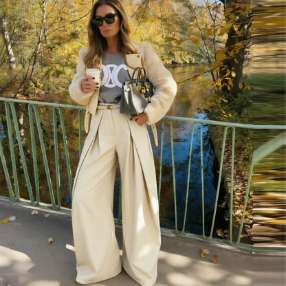 The Clapton Pleated Wide-Leg Trousers