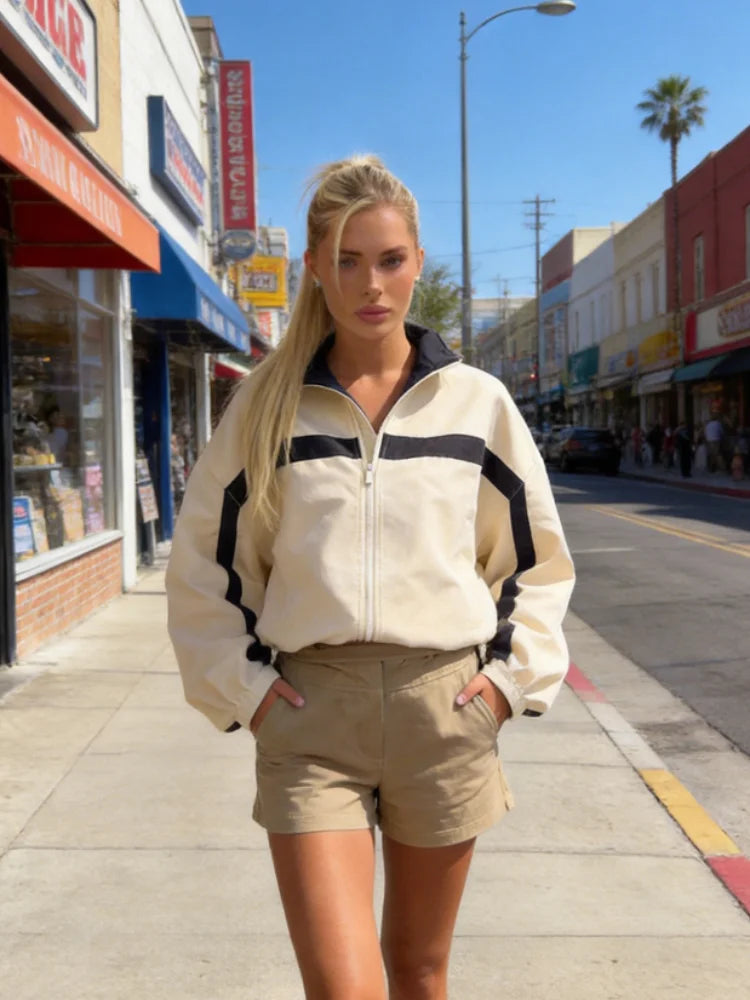 The Forest Hill Contrast-Stripe Windbreaker