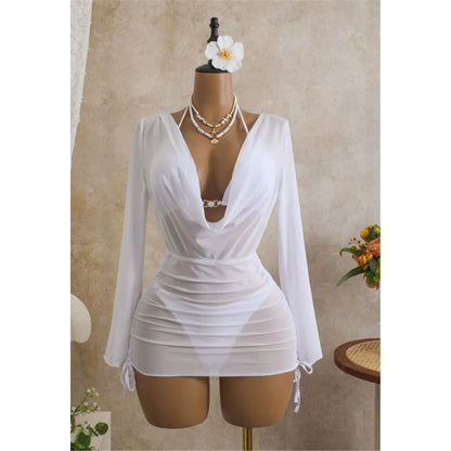 The Beckenham Three-Piece Bikini & Cover-Up Set