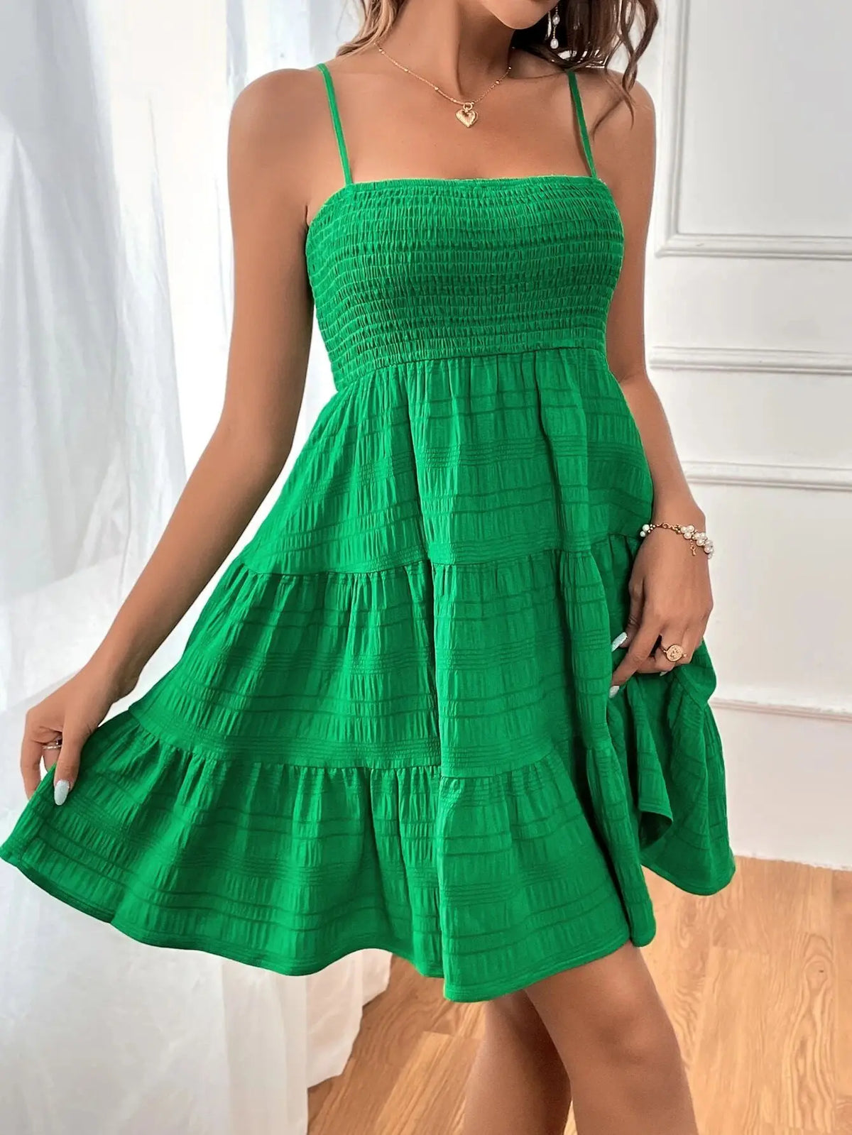 The Angel Smocked Bustier Swing Dress