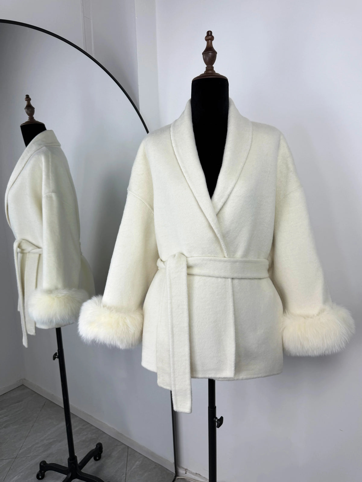 The Crystal Palace Faux Fur-Trim Wool Coat