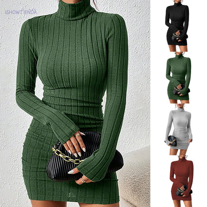 The Stockwell Turtleneck Bodycon Mini Dress