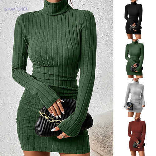 The Stockwell Turtleneck Bodycon Mini Dress