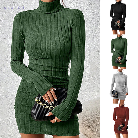 The Stockwell Turtleneck Bodycon Mini Dress