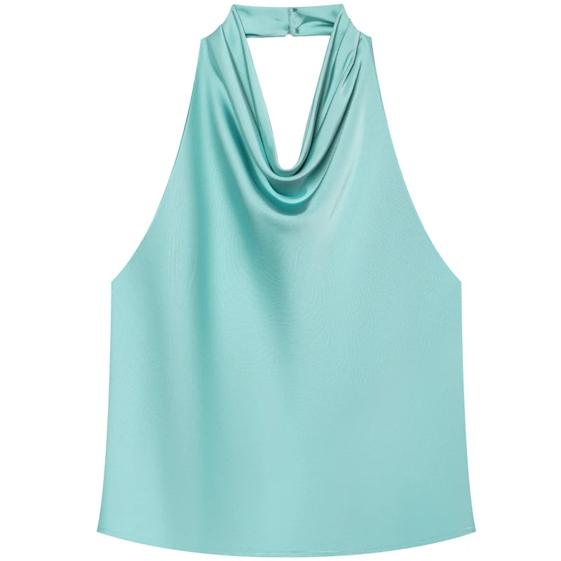 The Brondesbury Satin Corset Halter Top