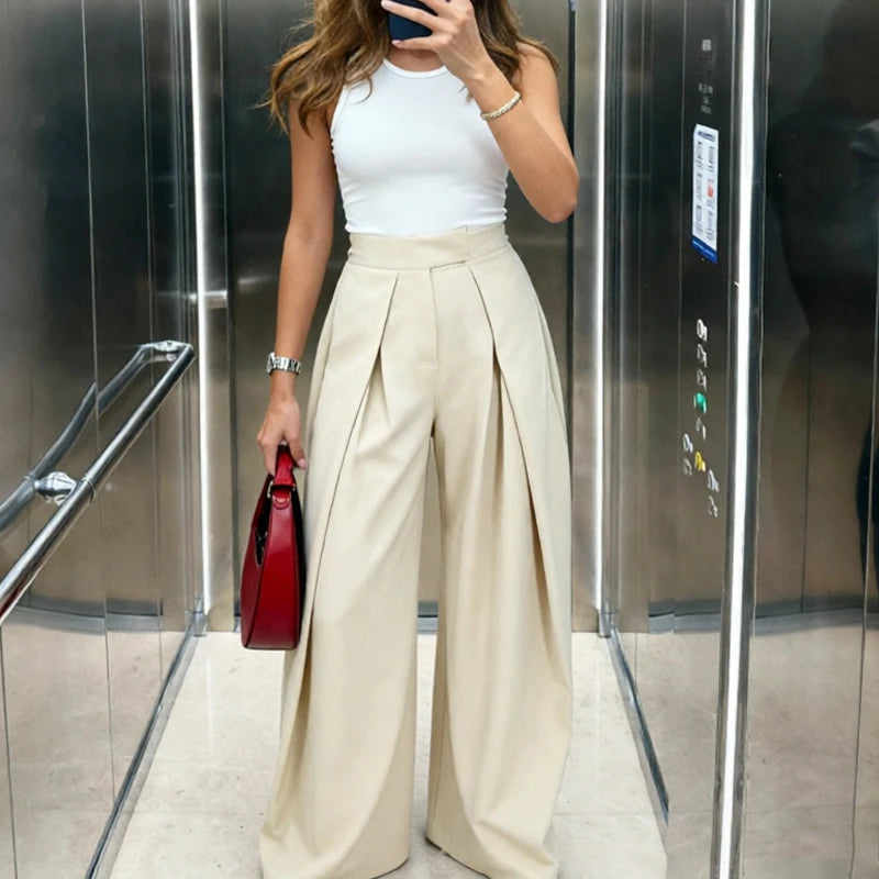 The Clapton Pleated Wide-Leg Trousers