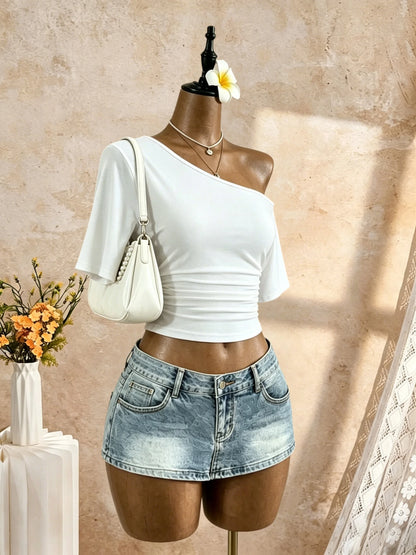 The Hounslow One-Shoulder Ruched Top