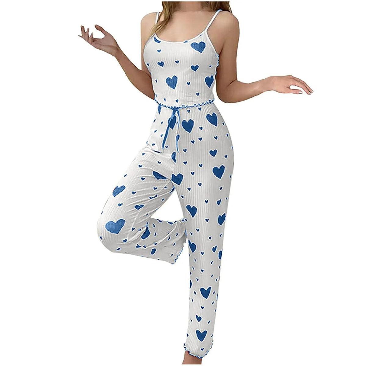 The Turnham Green Heart-Print Pajama Set