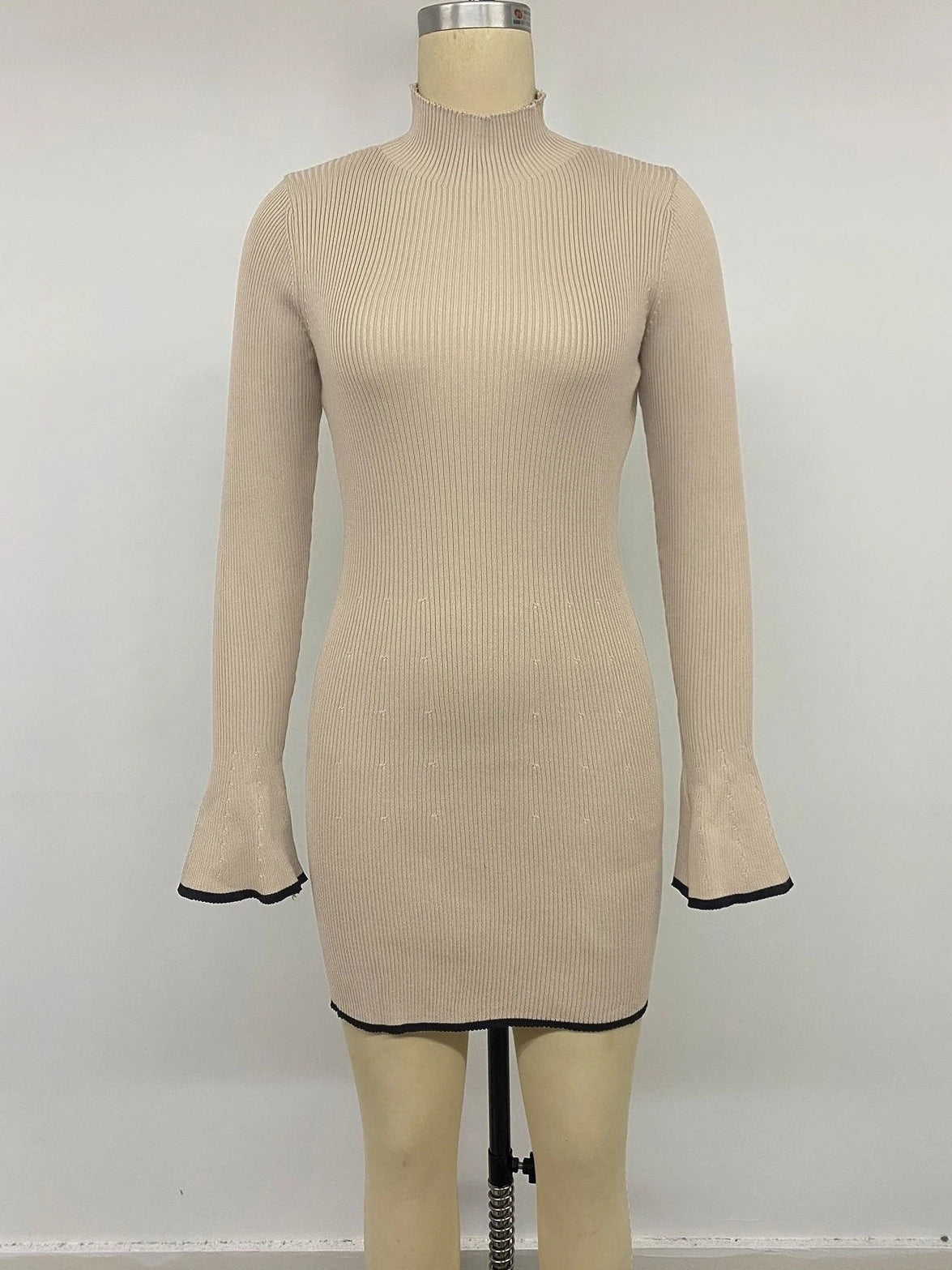 The Barnes Flare-Sleeve Knit Mini Dress