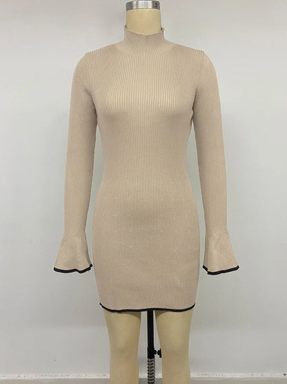 The Barnes Flare-Sleeve Knit Mini Dress