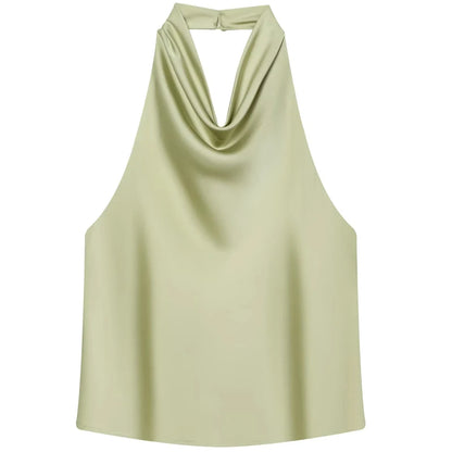 The Brondesbury Satin Corset Halter Top