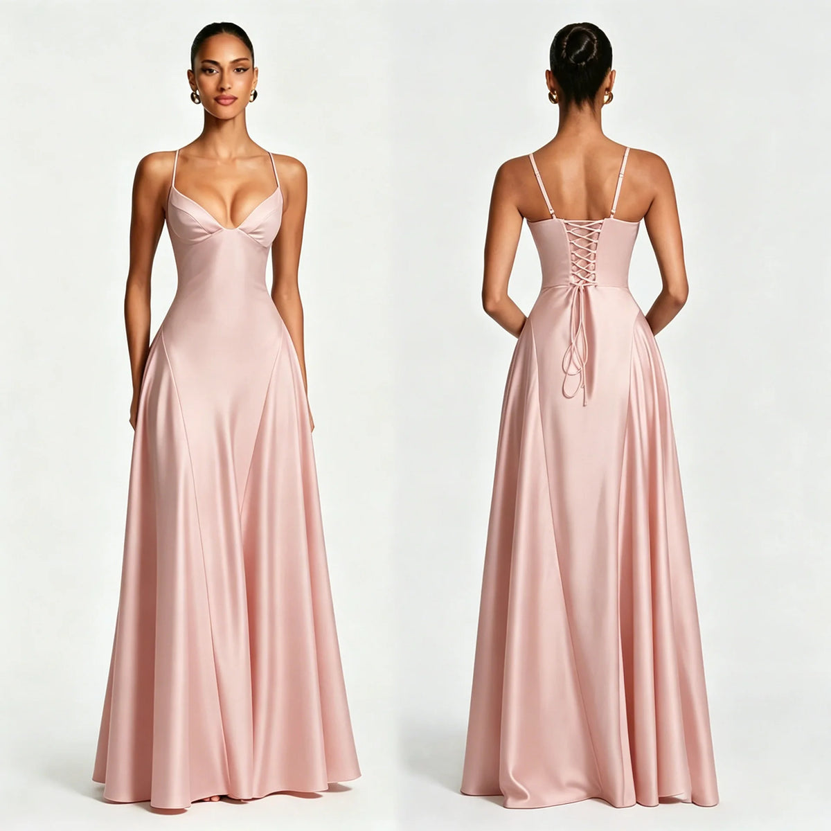 The Kensal Green Satin Corset Maxi Dress