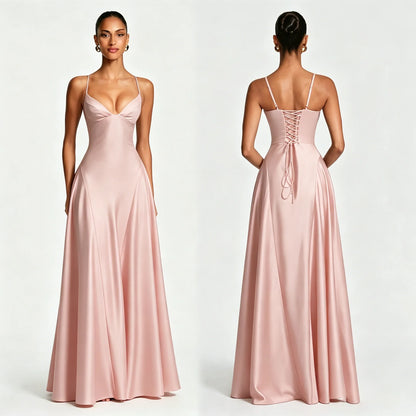 The Kensal Green Satin Corset Maxi Dress