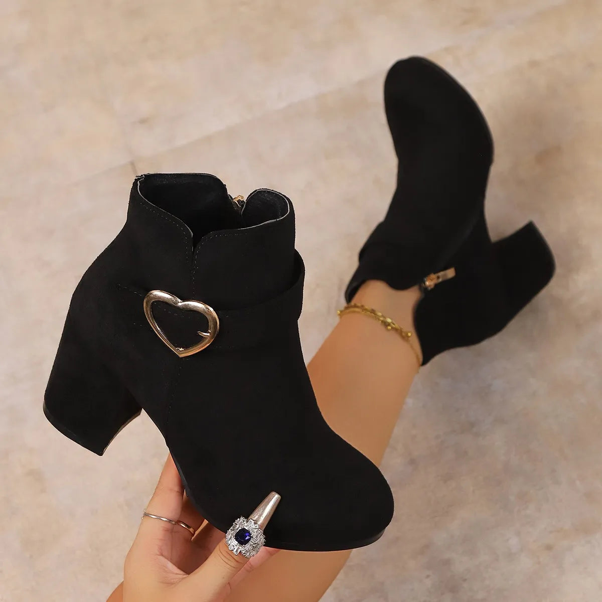 The Hainault Round-Toe Ankle Boots