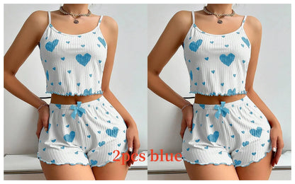 The Kensal Rise Love-Print Cami Pajama Set