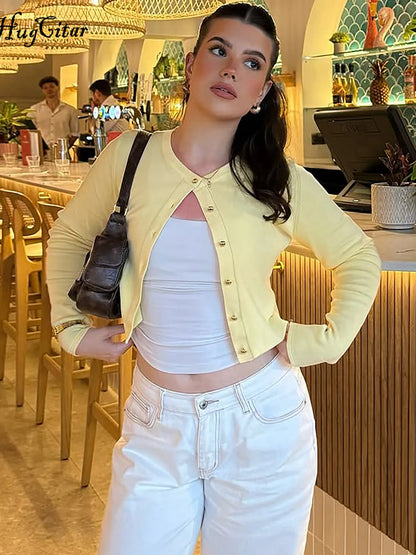 The Harlesden Buttoned Crop Cardigan