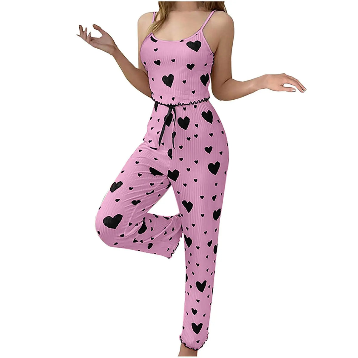 The Turnham Green Heart-Print Pajama Set